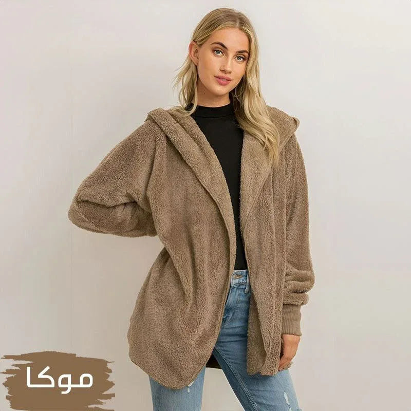 جاكيت فرو نسائي بلون بيج ناعم — ملابس شتوية نسائية مصر Lara Store