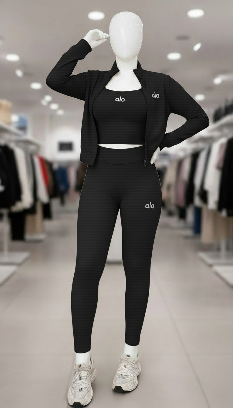 FiT SET رياضي مينت — طقم رياضي نسائي 3 قطع خفيف ومريح