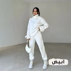Winter Set أبيض — طقم شتوي نسائي ناعم ومريح مصر