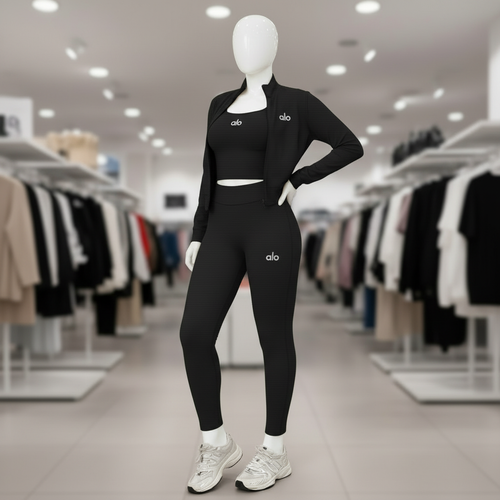 FiT SET رياضي أسود — طقم رياضي نسائي 3 قطع من Lara Store مصر